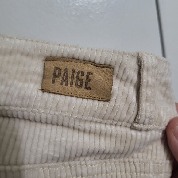 PAIGE Womens SZ 25 Hoxton Ankle Corduroy Pants Cream - Picture 8 of 15
